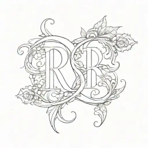 initials r and d b tattoo design idea