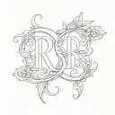 initials r and d b tattoo design idea