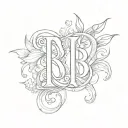 initials r and d b tattoo design idea