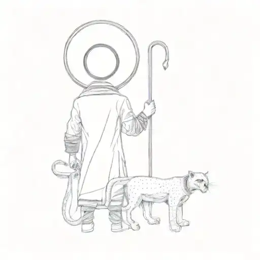 the sheppard is wearing a mexican hat and the panthers are black tattoo design idea