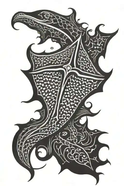 stingray swimming tattoo design idea