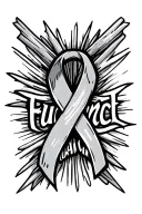 "Fuck Cancer" Ribbon  tattoo design idea