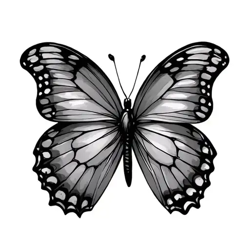 Fine Line Butterfly tattoo design idea