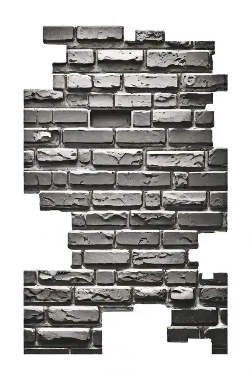 weathered brick wall with incomplete bricks tattoo design idea