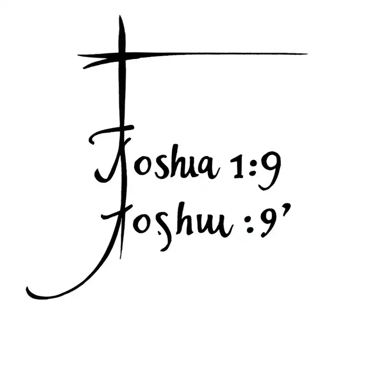 "Joshua 1:9" cross tattoo tattoo design idea