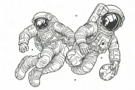 astronaut floating in space tattoo design idea
