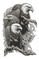 two eagles doing the trust eagle fall of love tattoo design idea