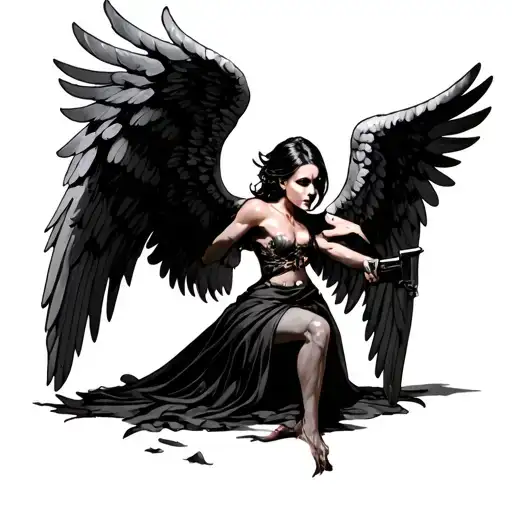 Angel Gangster tattoo design idea