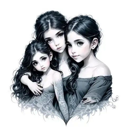 3 Sibling tattoo design idea