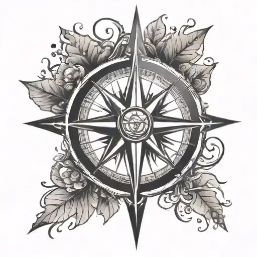 nordic compass rose tattoo design idea