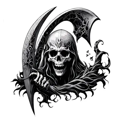 The scythe of death tattoo design idea