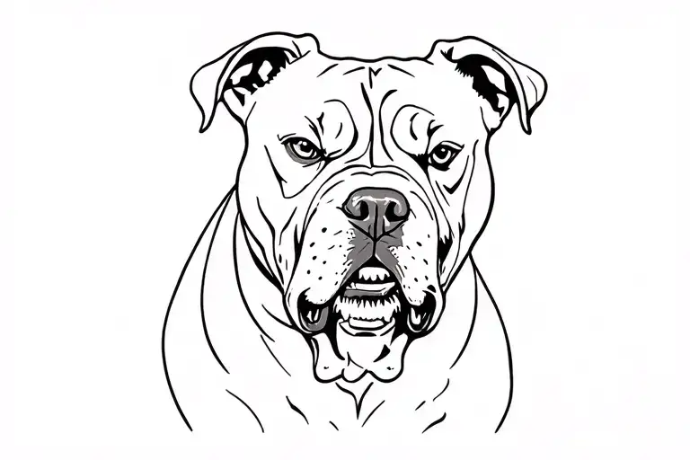 angry pitbull tattoo design idea