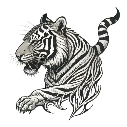 tiger tribal tattoo design idea