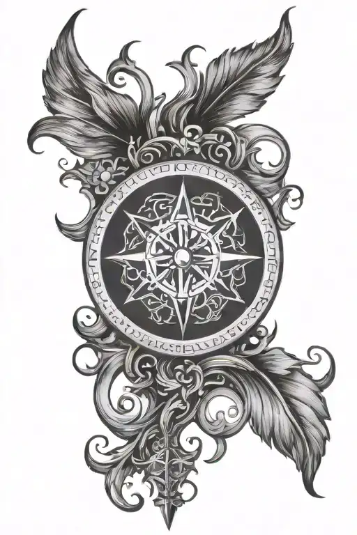 viking compass tattoo design idea
