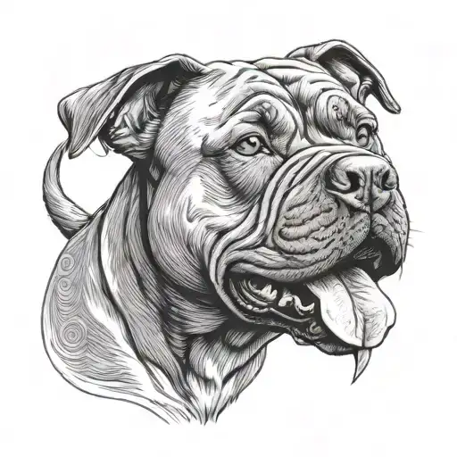american Bully dog tattoo design idea