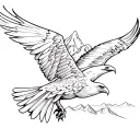 simple eagle soaring with mountain scene tattoo design idea