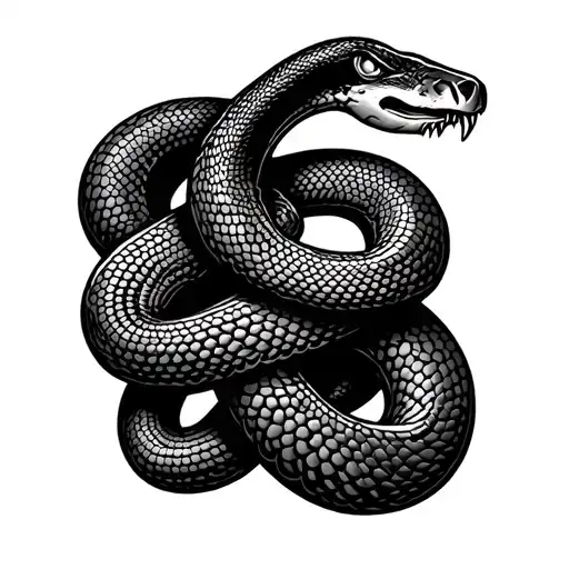 Harley Davidson logo with snake wrapped tattoo design idea
