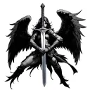 war angel holding a sword tattoo design idea