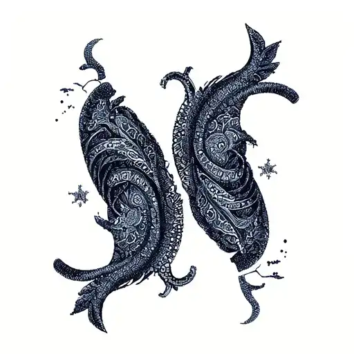 Gemini and Aquarius tattoo design idea