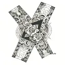 fineline patchwork forearm sleeve tattoo design idea