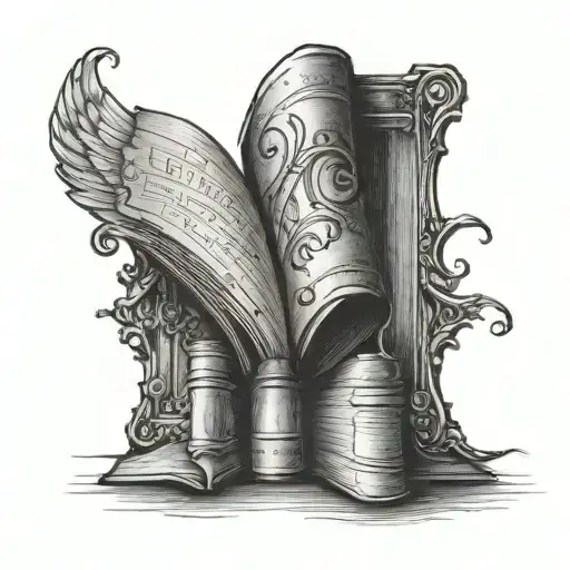 books open door tattoo design idea