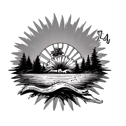 born in Guam. raised in Germany. lives in arizona tattoo design idea