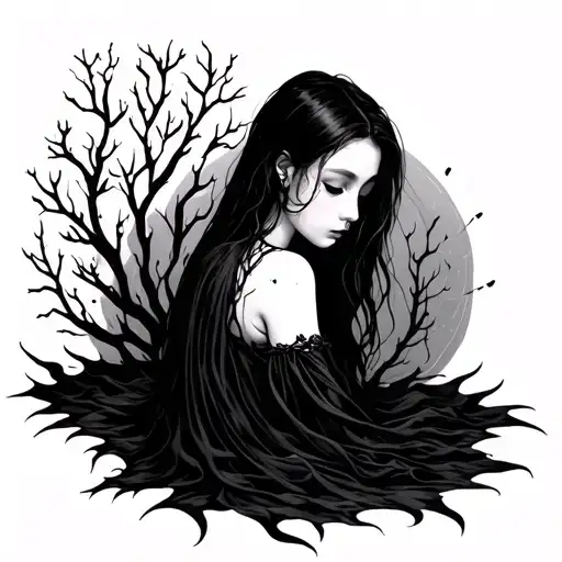 Darkness and loneliness tattoo design idea
