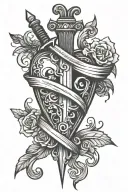 dagger going through a heart tattoo design idea
