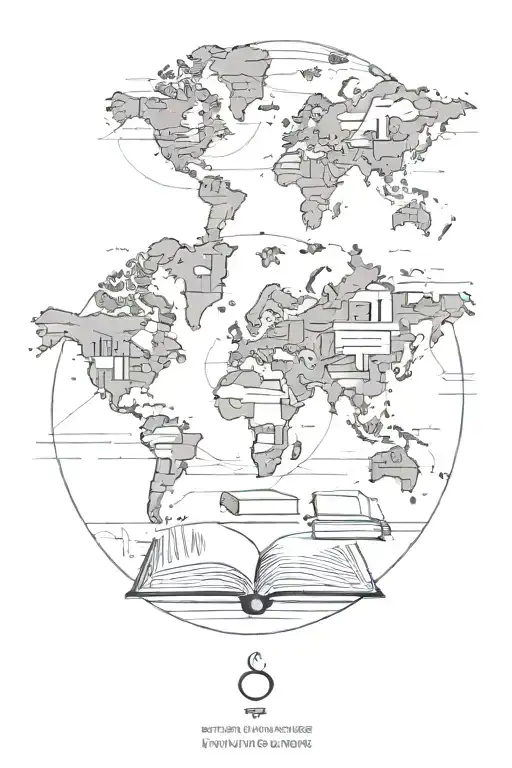 books coffee world map in memory of Betty Ann Carter-Svara tattoo design idea