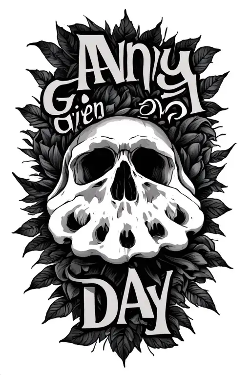 words Any Given Day with background filler  tattoo design idea