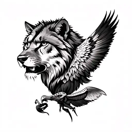 lion head,cheeta ,wolf, eagle, mantis tattoo design idea