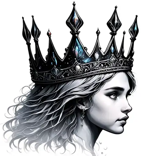 mix between princess auroras crown and the aurora borealis tattoo design idea