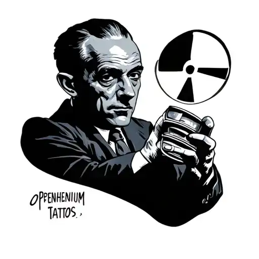 Oppenheimer holding uranium and plutonium tattoo design idea