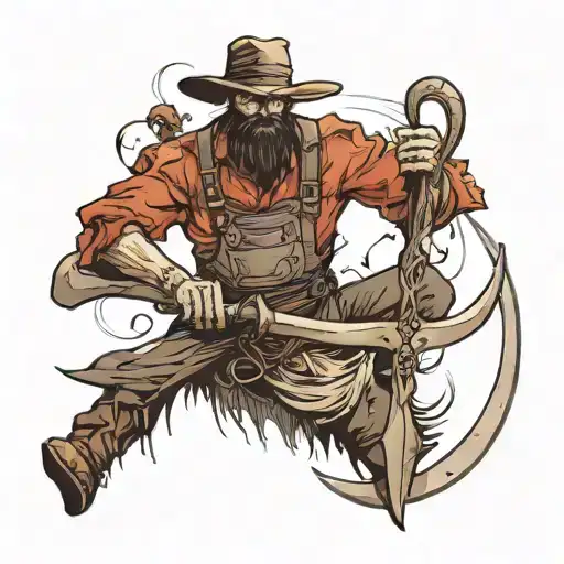 scythe A farmer darck fantasy tattoo design idea