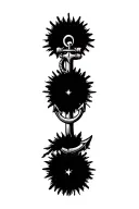 starburst with anchor representing a heavy life tattoo design idea