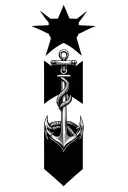 starburst with anchor representing a heavy life tattoo design idea