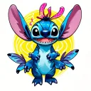 lilo and stitch and scrump zebra pattern inspired tattoo design idea