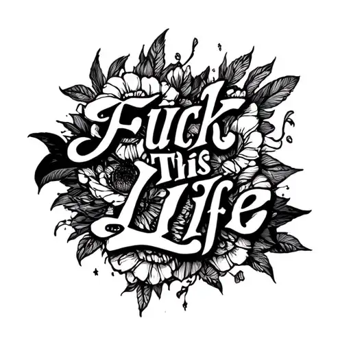 Fuck This Life surrounded tattoo design idea