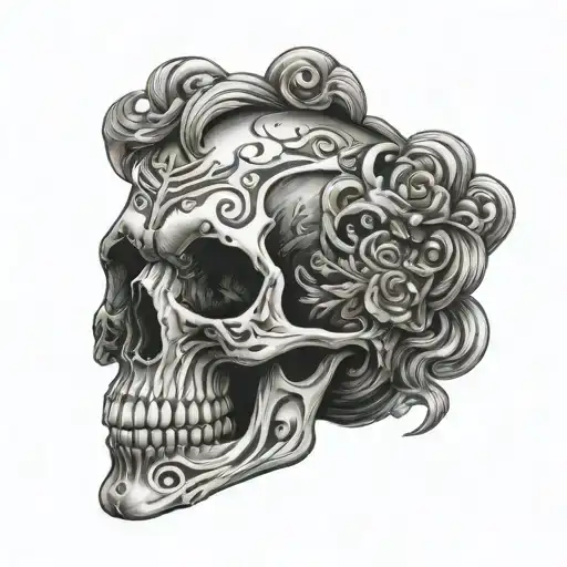 Skull With Anxiety tattoo design idea