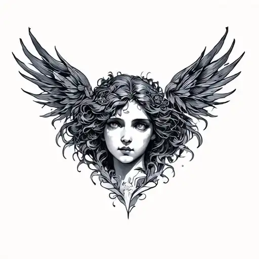 Orpheus and Eurydice patch work tattoo design idea