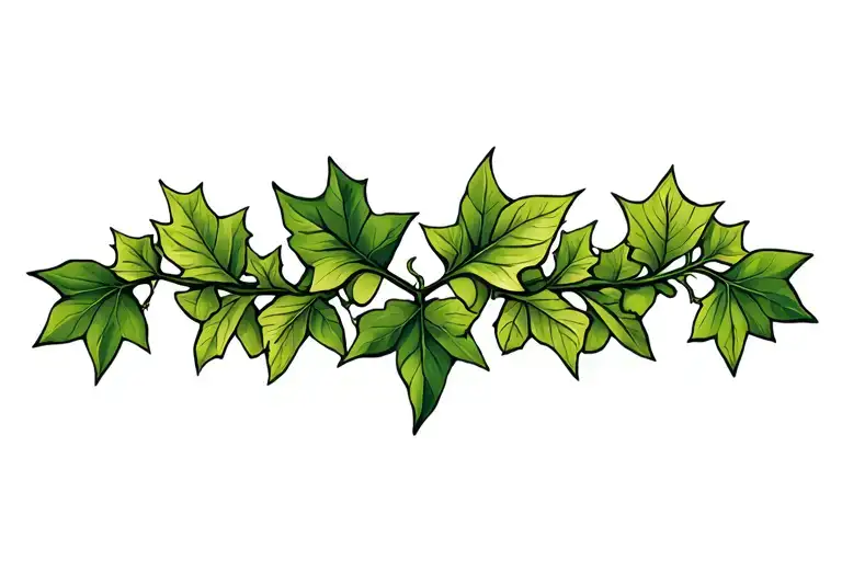 ivy plant leafs tattoo design idea