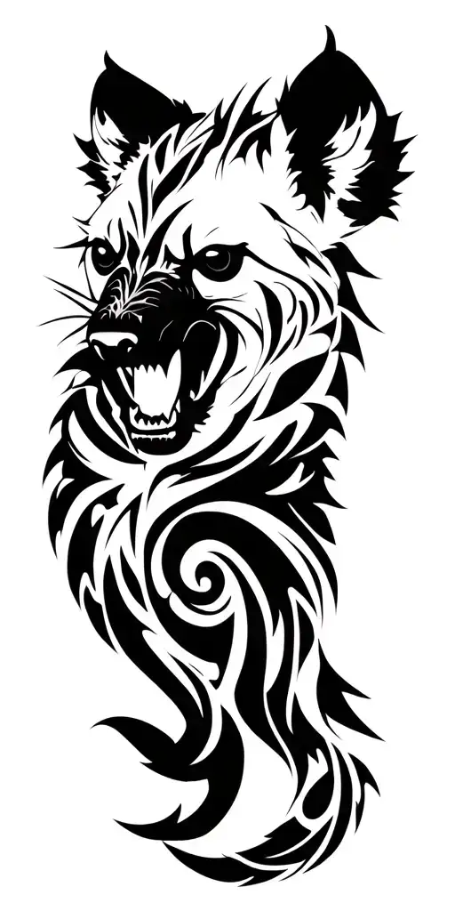 hyena predator hybrid tattoo design idea