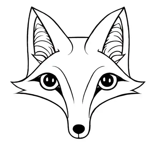 fox with 3 eyes tattoo design idea