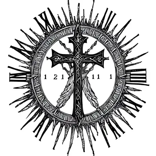 Cross With Roman Numerals 11 11 tattoo design idea