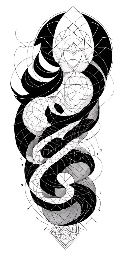 geometric flow diagram with sacred geometry tattoo design idea