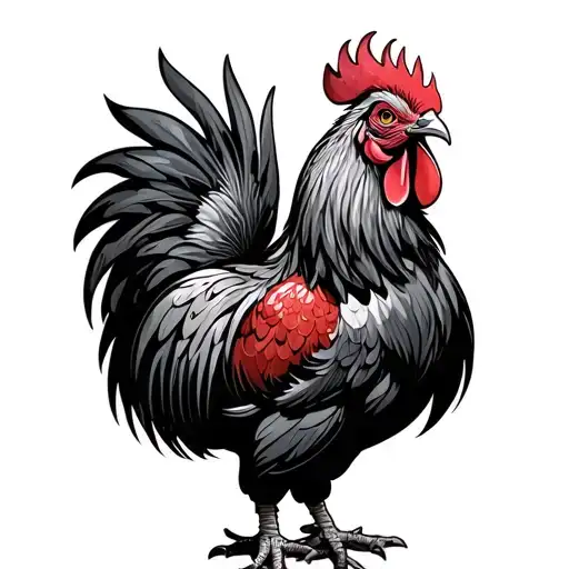 fighting rooster tattoo design idea