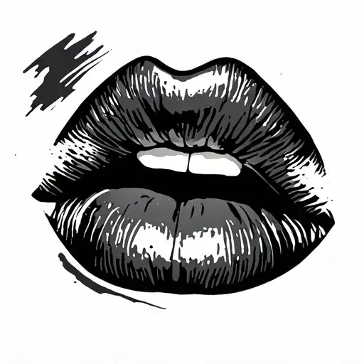 Lips Kiss tattoo design idea
