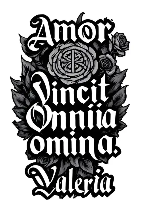 "Amor vincit omnia. Valeria." The Roman Pantheon tattoo design idea