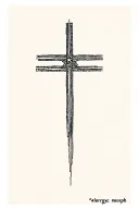 "alergyc morphine" “Minimalist blackwork tattoo of a fine-line cross with gentle shading and stippling, containing the text ‘Allergic Morph tattoo design idea