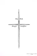 "alergyc morphine" “Minimalist blackwork tattoo of a fine-line cross with gentle shading and stippling, containing the text ‘Allergic Morph tattoo design idea